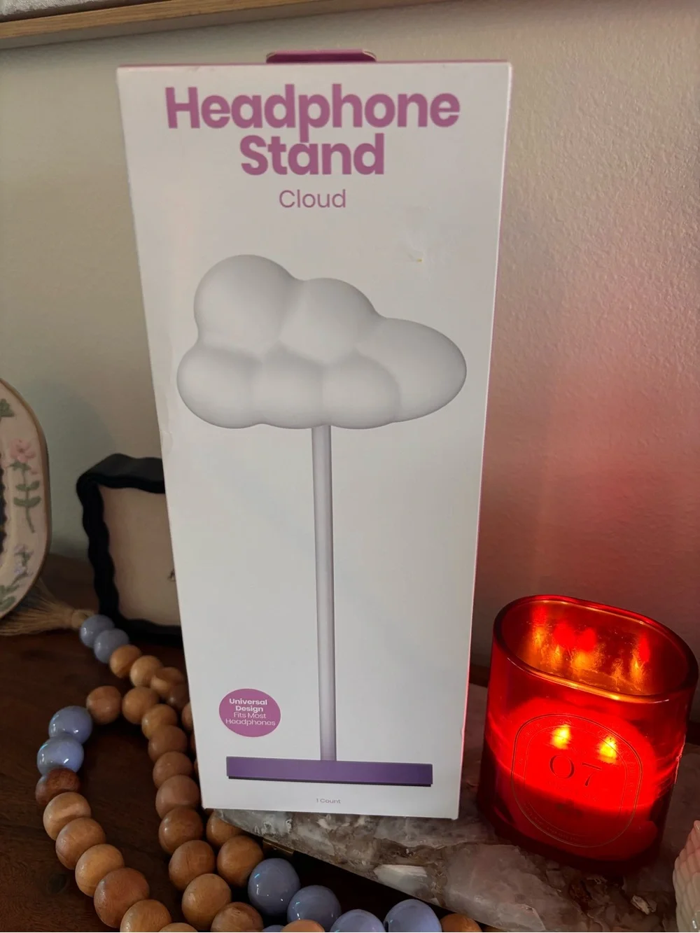 Target Cloud Headphone Stand - White with Purple Accent